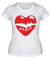 Женская футболка Поцелуй в виде сердца фото