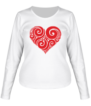 Женская футболка длинный рукав Сердце узор фото