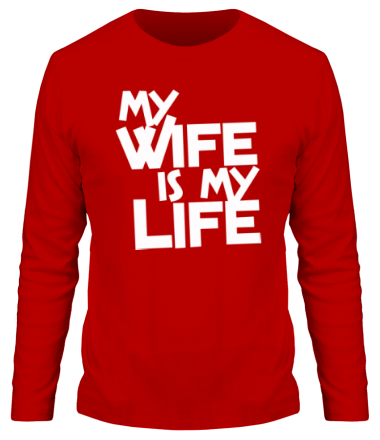 Мужская футболка длинный рукав my wife is my life