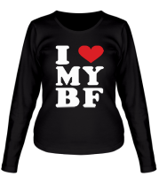 Женская футболка длинный рукав I love my bf (i love my boyfriend) фото