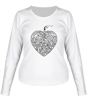 Женская футболка длинный рукав Сердце лабиринт фото