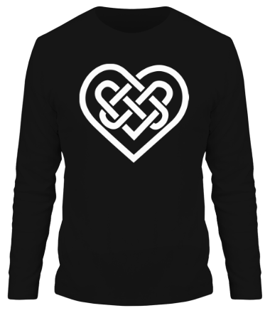 Мужская футболка длинный рукав Сердце из кельтских узоров