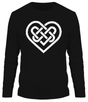 Мужская футболка длинный рукав Сердце из кельтских узоров фото
