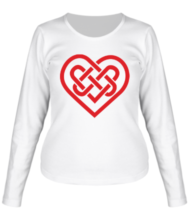 Женская футболка длинный рукав Сердце из кельтских узоров