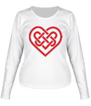 Женская футболка длинный рукав Сердце из кельтских узоров