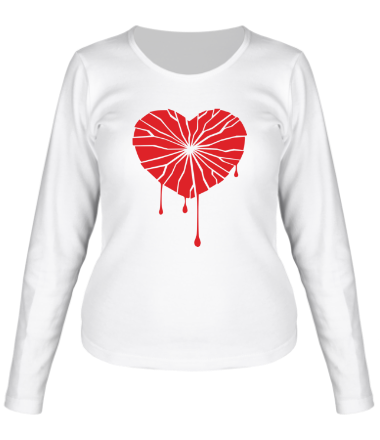 Женская футболка длинный рукав Разбитое сердце