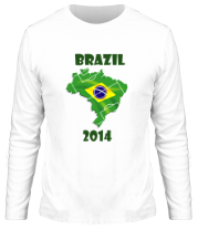 Мужская футболка длинный рукав Brazil 2014 фото