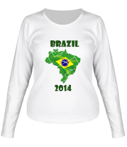 Женская футболка длинный рукав Brazil 2014 фото