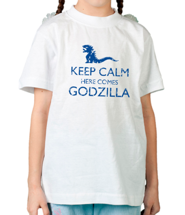 Детская футболка Keep Calm here comes Godzilla