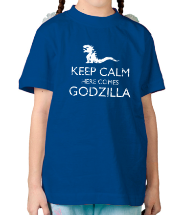 Детская футболка Keep Calm here comes Godzilla