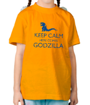 Детская футболка Keep Calm here comes Godzilla фото