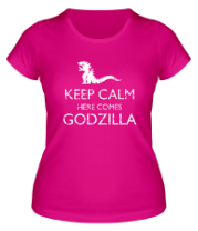 Женская футболка Keep Calm here comes Godzilla фото