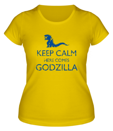 Женская футболка Keep Calm here comes Godzilla