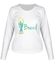 Женская футболка длинный рукав FIFA cup Brazil фото