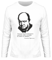 Мужская футболка длинный рукав Черчилль цитата фото