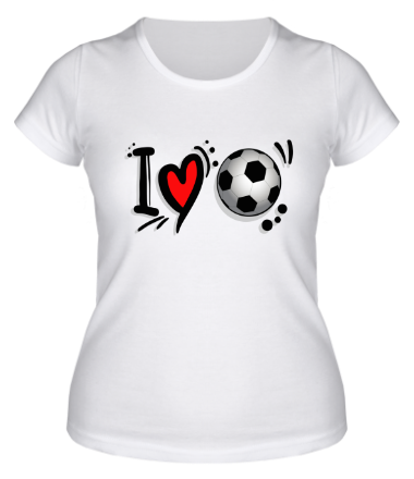 Женская футболка I love football