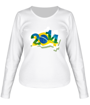 Женская футболка длинный рукав Brazil 2014 FIFA фото