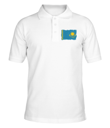 Мужская футболка поло Флаг Казахстана