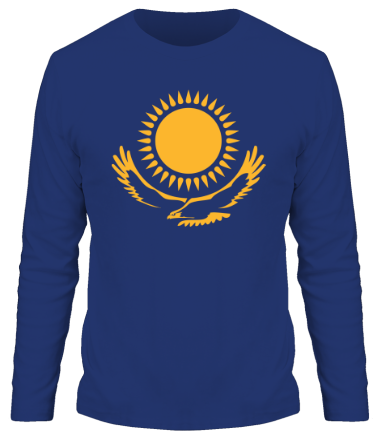 Мужская футболка длинный рукав Герб Казахстана