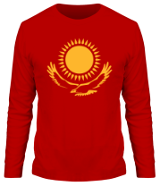 Мужская футболка длинный рукав Герб Казахстана фото