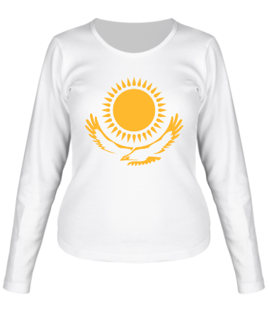 Женская футболка длинный рукав Герб Казахстана