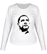 Женская футболка длинный рукав Барак Обама фото