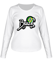 Женская футболка длинный рукав Brazil 2014 Football фото