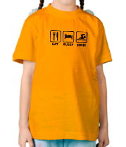 Детская футболка Еда Сон Плавание фото