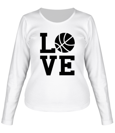 Женская футболка длинный рукав Влюблен в баскетбол