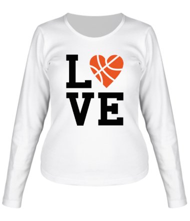Женская футболка длинный рукав Моя любовь - баскетбол