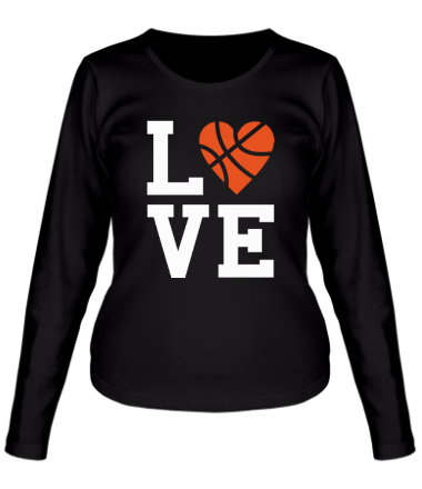 Женская футболка длинный рукав Моя любовь - баскетбол
