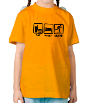 Детская футболка Еда, сон, скейт - eat sleep skate фото