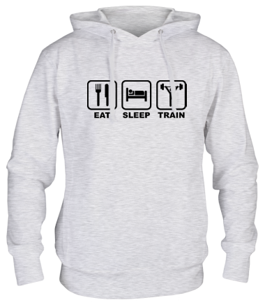 Толстовка худи Eat sleep train