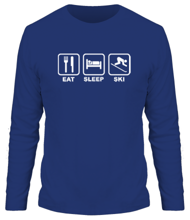 Мужская футболка длинный рукав Eat Sleep Ski