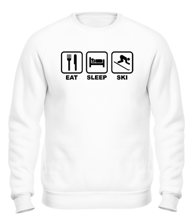 Толстовка без капюшона Eat Sleep Ski