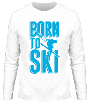 Мужская футболка длинный рукав Born to ski