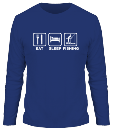 Мужская футболка длинный рукав Eat Sleep Fishing