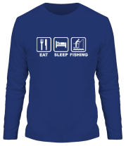 Мужская футболка длинный рукав Eat Sleep Fishing фото