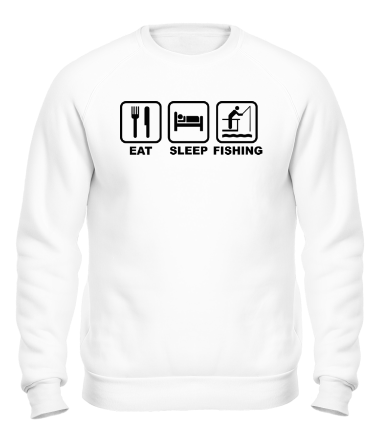 Толстовка без капюшона Eat Sleep Fishing