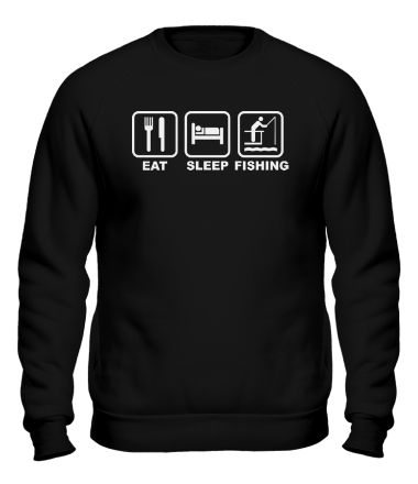 Толстовка без капюшона Eat Sleep Fishing