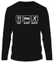 Мужская футболка длинный рукав Eat sleep skate фото