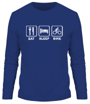 Мужская футболка длинный рукав Eat Sleep Bike