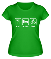 Женская футболка Eat Sleep Bike фото