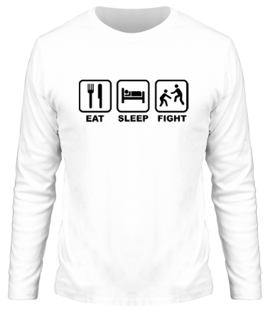 Мужская футболка длинный рукав Eat Sleep Fight