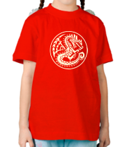 Детская футболка Дракон узор-мозаика (свет) фото