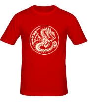 Мужская футболка Дракон узор-мозаика (свет) фото