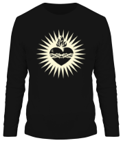 Мужская футболка длинный рукав Пылающее сердце (свет) фото