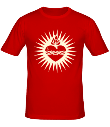 Мужская футболка Пылающее сердце (свет)