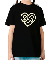 Детская футболка Сердце из кельтских узоров (свет) фото