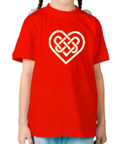 Детская футболка Сердце из кельтских узоров (свет)